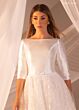 Rachel Allan RB7013 Bateau Neckline Three-Quarter Sleeve Wedding Dress