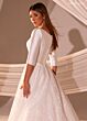 Rachel Allan RB7013 Bateau Neckline Three-Quarter Sleeve Wedding Dress