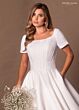 Rachel Allan RB7018 Square Neckline Short Sleeve Wedding Dress