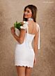 Rachel Allan RB1020 Scallop Hem Fitted Lace Short Bridal Dress