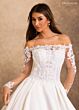 Rachel Allan RB2256 Bow Back Long Sheer Sleeve Wedding Gown