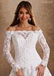 Rachel Allan RB4252 Off The Shoulder Long Sleeve Wedding Gown