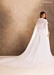 Rachel Allan RB4253 Sheer Cape Square Neck Bridal Dress