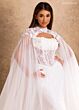 Rachel Allan RB4253 Sheer Cape Square Neck Bridal Dress