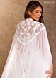 Rachel Allan RB4253 Sheer Cape Square Neck Bridal Dress