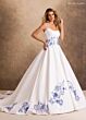 Rachel Allan RB4254 Strapless Floral Applique Bodice Bridal Dress