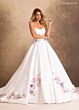 Rachel Allan RB4254 Strapless Floral Applique Bodice Bridal Dress