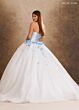 Rachel Allan RB6200 Strapless Floral Applique Waist Bridal Dress