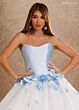 Rachel Allan RB6200 Strapless Floral Applique Waist Bridal Dress