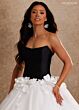 Rachel Allan RB6200 Strapless Floral Applique Waist Bridal Dress