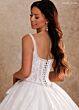 Rachel Allan RB6207 Slim Strap Front Bow Lace Bridal Gown