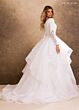 Rachel Allan RB7032 Long Sleeve Ruffle Skirt Bridal Gown