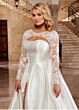 Rachel Allan RB5020 Detachable Topper High Slit Bridal Gown