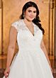Rachel Allan RB3193 Cap Sleeve Illusion Back Bridal Gown