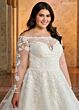 Rachel Allan RB3196 Off-The-Shoulder Long Sleeve Wedding Dress