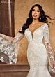 Rachel Allan RB4164 Bell Sleeve Plunging V-Neck Wedding Dress