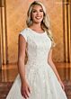 Rachel Allan RB4166 Cap Sleeve Scoop Neck Wedding Gown
