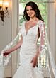 Rachel Allan RB4174 Plunging Sides Removable Streamer Bridal Gown