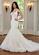 Rachel Allan RB4174 Plunging Sides Removable Streamer Bridal Gown