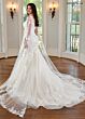 Rachel Allan RB4174 Plunging Sides Removable Streamer Bridal Gown