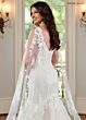 Rachel Allan RB4174 Plunging Sides Removable Streamer Bridal Gown