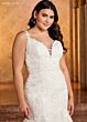 Rachel Allan RB4174 Plunging Sides Removable Streamer Bridal Gown
