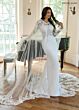Rachel Allan RB4178 Off-The-Shoulder Illusion Sleeve Bridal Dress