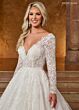Rachel Allan RB4180 V-Neck Illusion Sleeve Bridal Dress