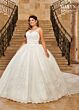 Rachel Allan 6364 Illusion Back Petal Train Bridal Gown