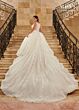 Rachel Allan 6364 Illusion Back Petal Train Bridal Gown