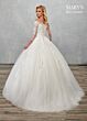 Rachel Allan MB6072 Sheer Sleeve Off-The-Shoulder Lace Wedding Gown