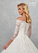 Rachel Allan MB6072 Sheer Sleeve Off-The-Shoulder Lace Wedding Gown