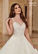 Rachel Allan MB6084 Scallop Lace Hem V-Neck Bridal Dress