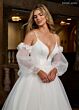 Rachel Allan RB3219 Plunging Neck Sheer Sleeve A-Line Wedding Gown