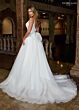 Rachel Allan RB3219 Plunging Neck Sheer Sleeve A-Line Wedding Gown
