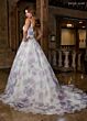 Rachel Allan RB3219 Plunging Neck Sheer Sleeve A-Line Wedding Gown