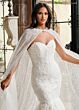 Rachel Allan RB4200 Strapless Mermaid Matching Cape Wedding Dress