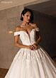 Rachel Allan RB4201 Pleated Skirt Off-The-Shoulder Wedding Dress