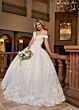 Rachel Allan RB4201 Pleated Skirt Off-The-Shoulder Wedding Dress