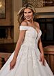 Rachel Allan RB4201 Pleated Skirt Off-The-Shoulder Wedding Dress