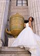 Rachel Allan RB4210 Petal Train Scoop Neck Bridal Gown