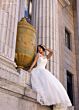 Rachel Allan RB4210 Petal Train Scoop Neck Bridal Gown