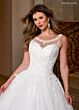 Rachel Allan RB4210 Petal Train Scoop Neck Bridal Gown