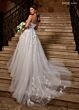 Rachel Allan RB5084 Plunging Neck Floral Applique Bridal Gown