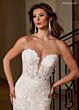 Rachel Allan RB5088 Plunging Neck Lace Train Mermaid Wedding Gown