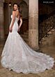 Rachel Allan RB5088 Plunging Neck Lace Train Mermaid Wedding Gown