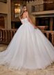 Rachel Allan RB6160 Floral Applique Neck Corset Bodice Bridal Dress