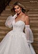 Rachel Allan RB6163 Bishop Sleeve Sweetheart Neck Bridal Gown