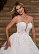 Rachel Allan RB6166 Lace Applique Hem Plunging Neck Bridal Gown