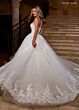 Rachel Allan RB6166 Lace Applique Hem Plunging Neck Bridal Gown